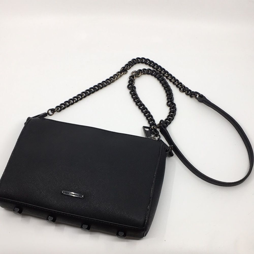 Rebecca Minkhoff Avery Crossbody Black Saffiano Leather with Graphite Hardware